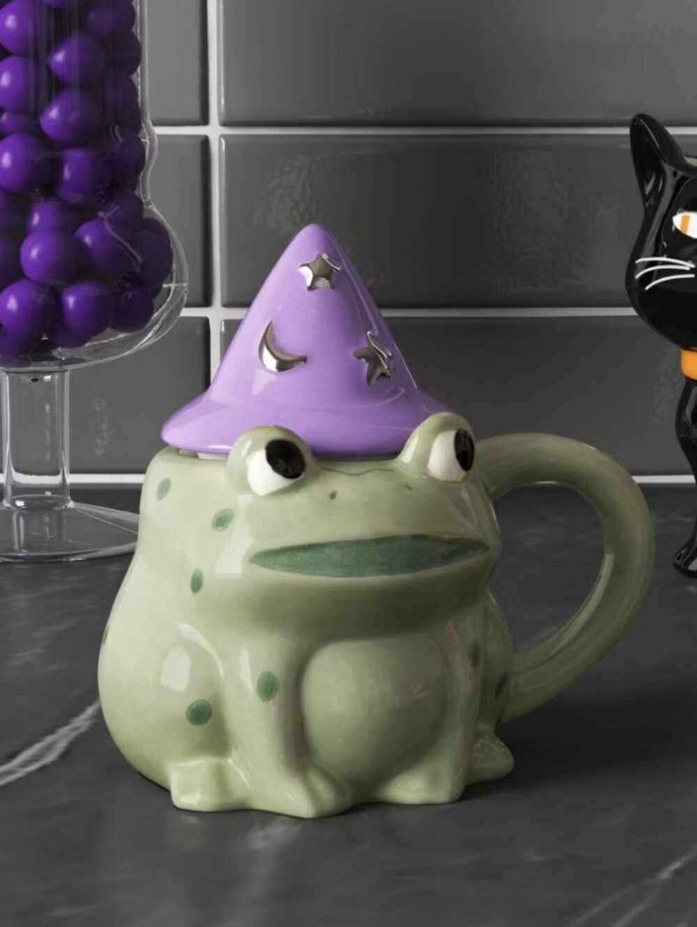 NWT Hyde And EEK! Halloween Earthenware Mini Frog with Lid Mug 9 fl Oz